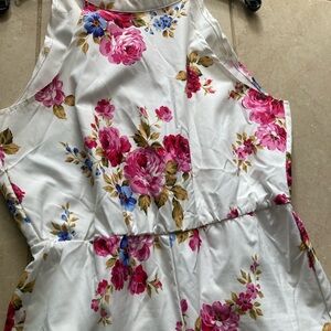 Floral Halter Blouse - Pink and White